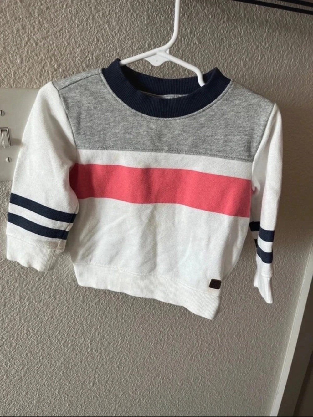 Janie and Jack Kids Crewneck Sweatshirt with Pink Stripe